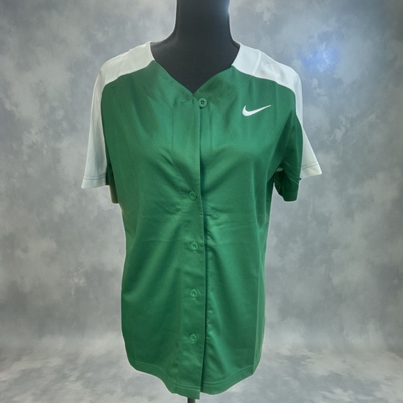 Nike Tops - Nike Green and White Women's Softball Jersey